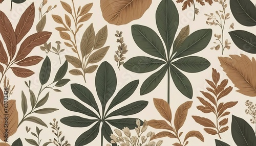 Botanical earth tone wallpaper and background