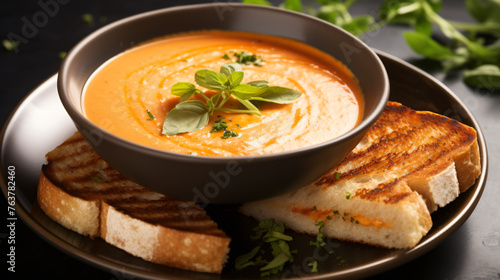A comforting bowl of creamy tomato bisque © franklin