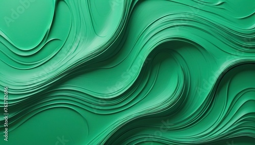 DIY waved textured background in green experimental abstract art photo