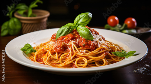 A comforting bowl of pasta al pomodoro with spaghetti