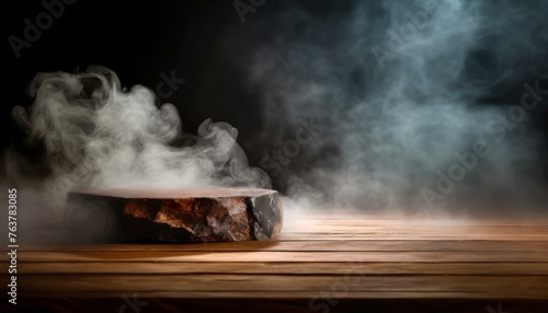 Ethereal Essence: Product Backdrop with Cinematic Smoke and Text Space