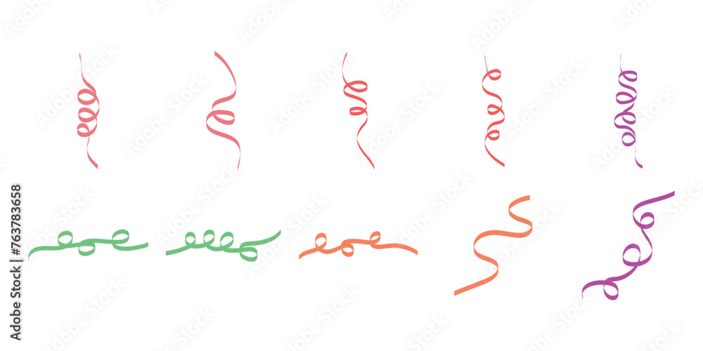 Obraz premium Curly Ribbon Vector