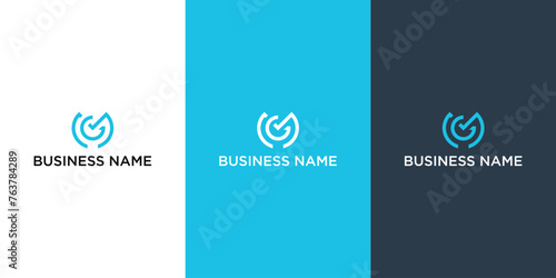 Illustration modern initial MG or GM in the form of geometric and minimalist logo design