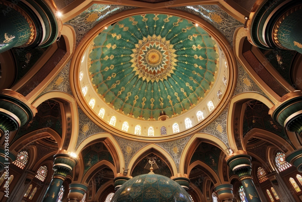 dome Masjid Nabawi - Prophet Mosque in Madinah al-Munawwarah - generative ai