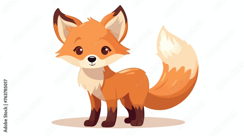 Illustration of Cute fox cartoon flat vector 