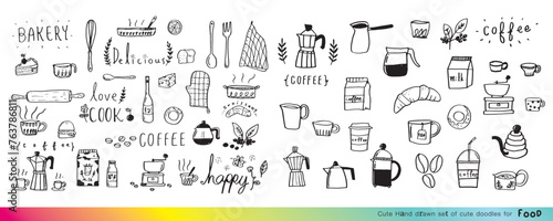 Food doodles,Foods doodles hand drawn sketchy vector symbols and objects