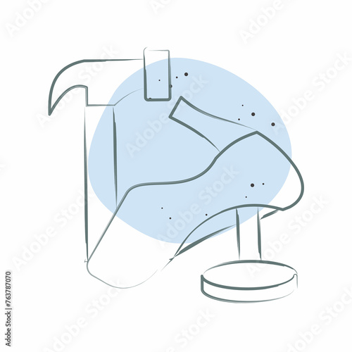Icon Hammer. related to Shoemaker symbol. Color Spot Style. simple design editable. simple illustration