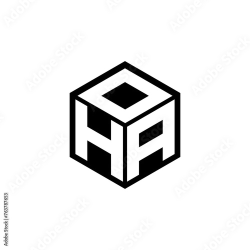 HAO letter logo design in illustration. Vector logo, calligraphy designs for logo, Poster, Invitation, etc.