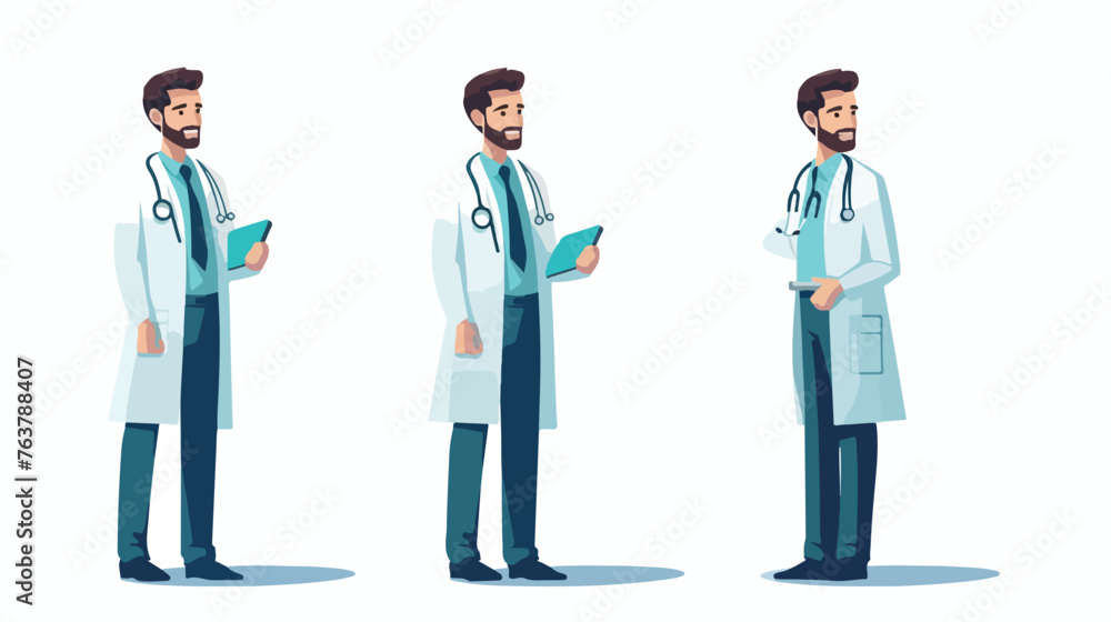 Man doctor with uniform and injection design of Medi