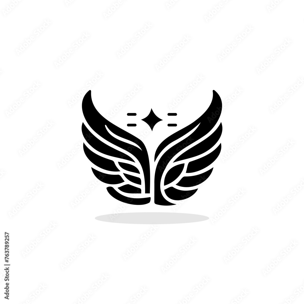 Obraz premium Sketch angel wings. Angel feather wing. Vector illustration.