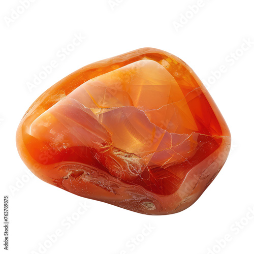 carnelian stone isolated on transparent background photo