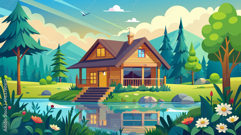 A beautiful scenery and svg file