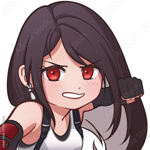 Tableau sur toile anime girl fighting emote