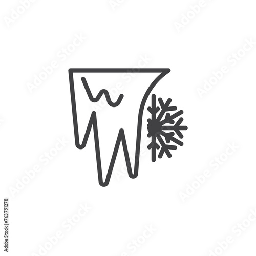Ice crystals line icon