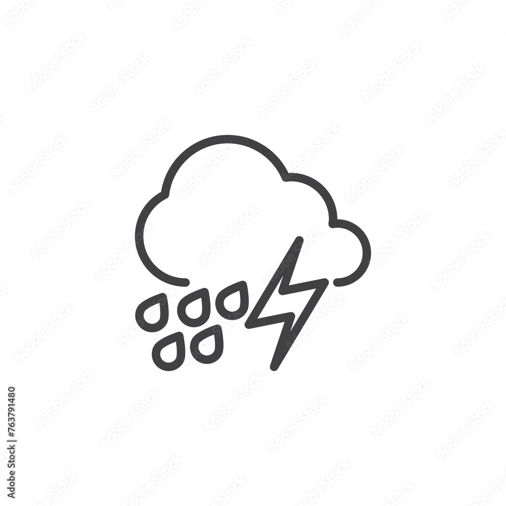 Storm cloud line icon Storm cloud line icon