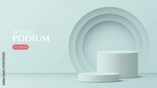 3d podium background with soft color for display product presentation. vector illustration
