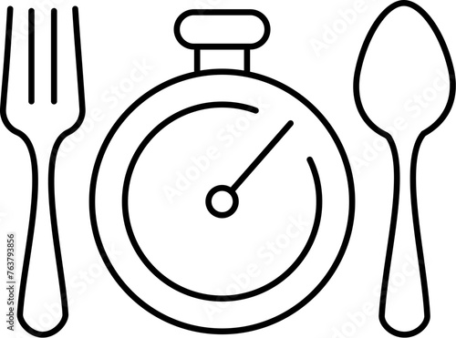 Fast food vector icon with stopwatch
