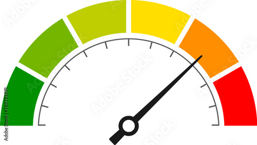 Metering gauge design, meter vector icon on white background photo