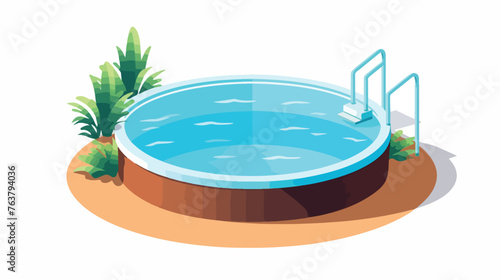Modern outdoor mini pool icon vector flat vector isolated © Roses