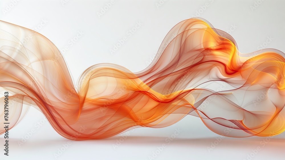 Fototapeta premium Swirling movement of abstract line smoke isolated on white background.
