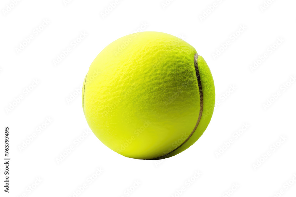 Close Up of a Tennis Ball on White Background. On a White or Clear Surface PNG Transparent Background.
