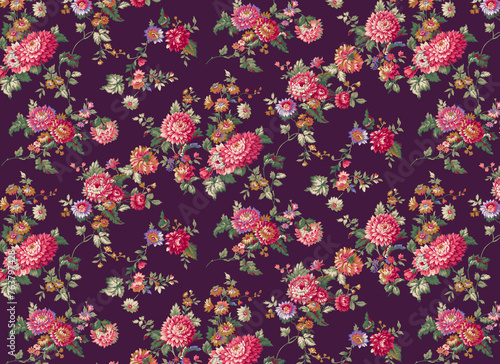  Allover pattern seamless floral pattern new digital print textile design