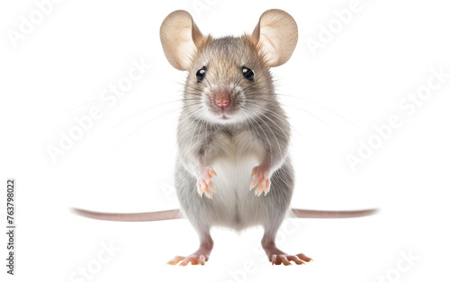 Mouse Standing on Hind Legs. On a White or Clear Surface PNG Transparent Background. © Usama