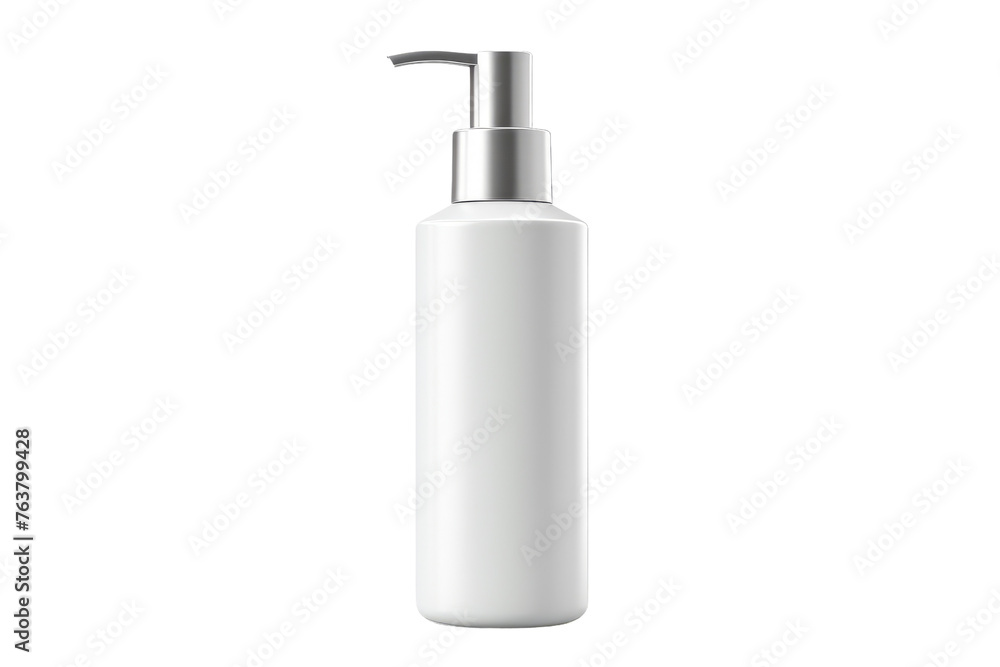 White Bottle With Pump on White Background. On a White or Clear Surface PNG Transparent Background. White Bottle With Pump on White Background. On a White or Clear Surface PNG Transparent Background.