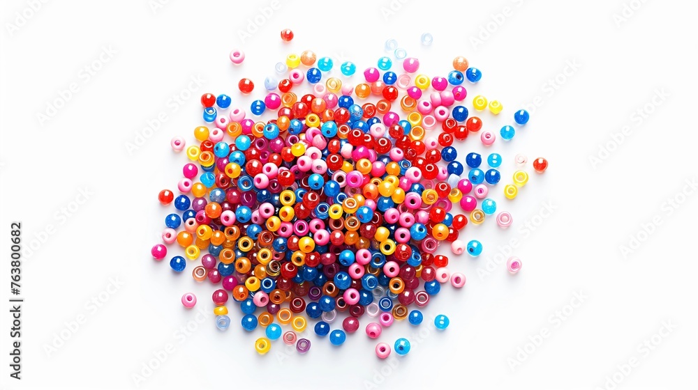 Vibrant Beads Scattered Top View Vibrant Beads Scattered Top View