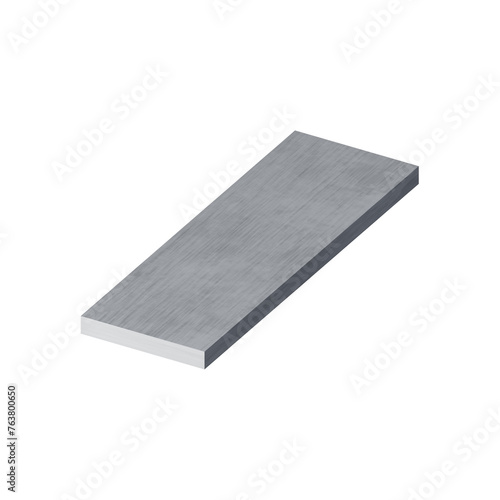 Stainless steel flat bar isometric icon