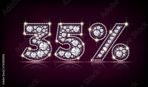thirty five percent of diamonds realistic vector eps10