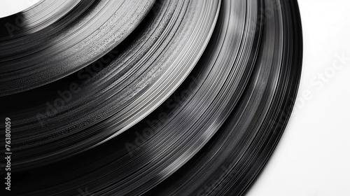 Rhythmic Grooves: Macro of Vinyl Record Surface