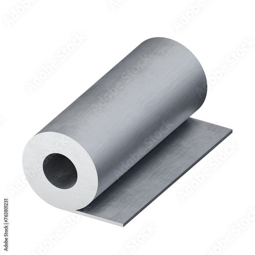 Stainless steel sheet roll isometric icon