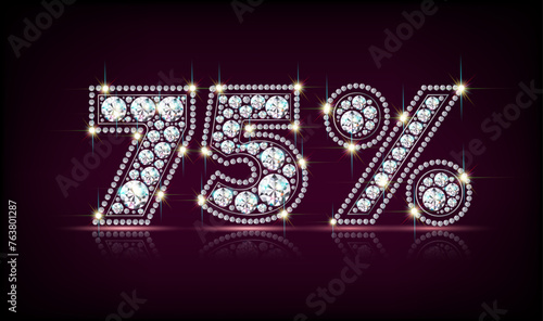seventy five percent of diamonds realistic vector eps10