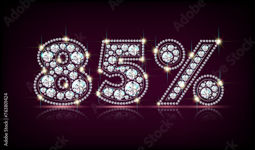 eighty five percent of diamonds realistic vector eps10