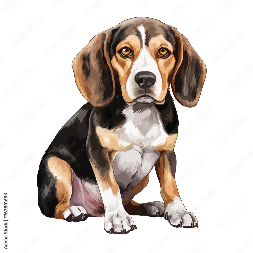 Beagle Dog clipart isolated on white background 