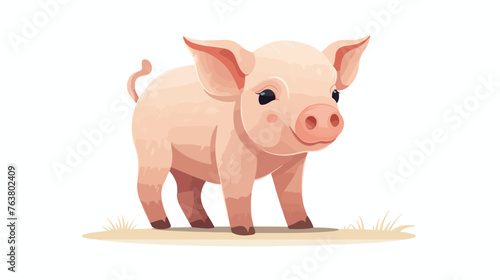 Piggy-wiggy flat vector isolated on white background
