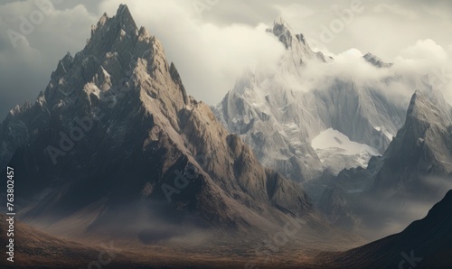 mountains rising from the earth's crust  photo