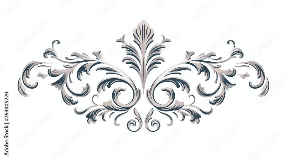 Retro baroque decorations element with flourishes 