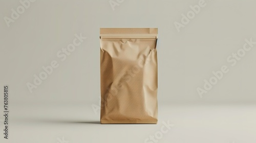 Realistic coffee bag mockup isolated on white background. Easy to use for your design, presentation. 3d illustration,Generative ai, 
