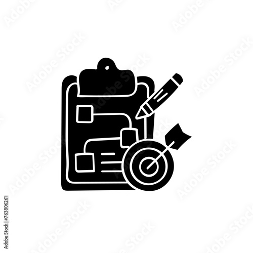 Hand Drawn flat icon for planning photo