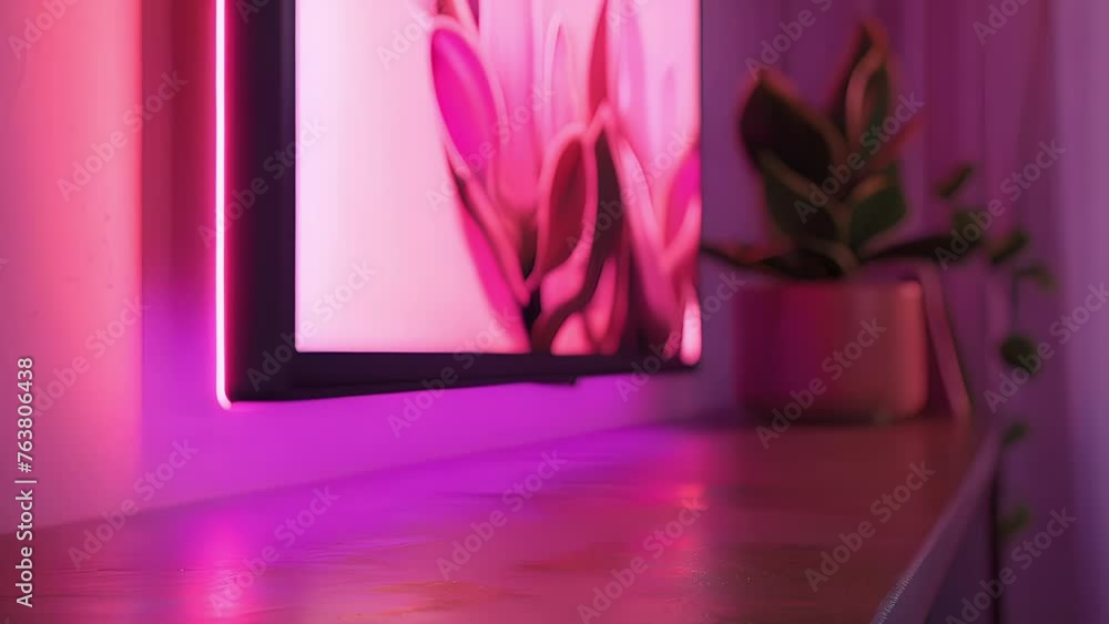 A side view of the frames slim profile perfect for mounting on a wall and displaying a rotating selection of photos. A side view of the frames slim profile perfect for mounting on a wall and displaying a rotating selection of photos.