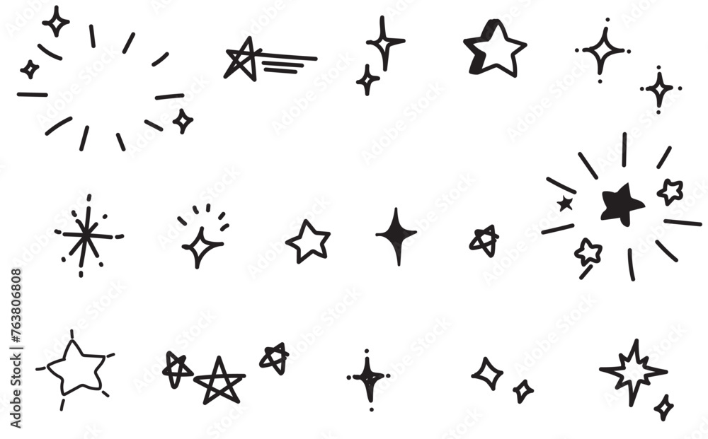 星の手描きベクターイラストセット 星の手描きベクターイラストセット