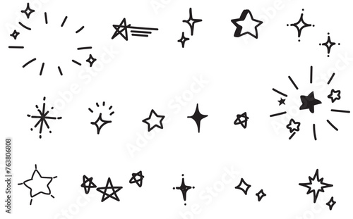 星の手描きベクターイラストセット