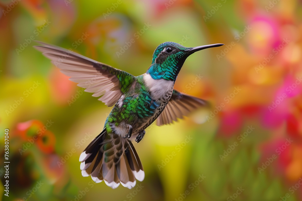 Fototapeta premium Hummingbird flying in garden