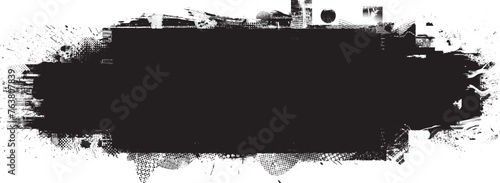 Glitch distorted grange shape . Noise grungy logo . Trendy defect error shapes . Glitched frame .Grunge textured . Distressed effect .Vector shapes