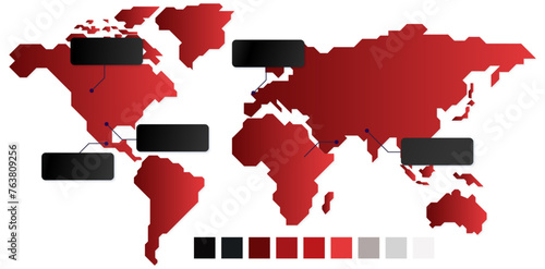 World map in red gradient with call out on it