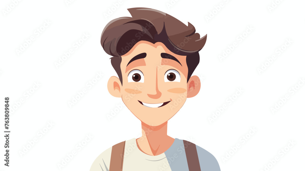 Teenager with big nose avatar flat vector 