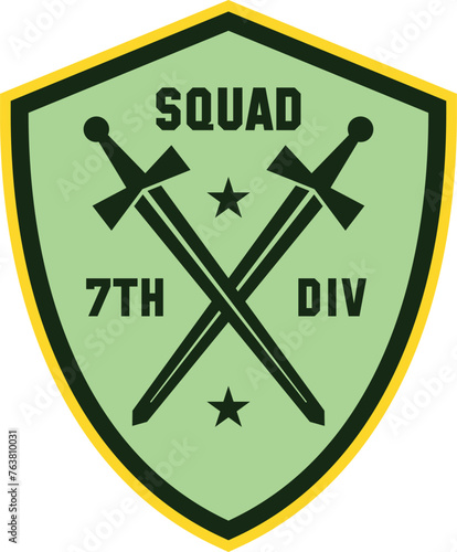 Division patch. Military squad emblem. Force tag