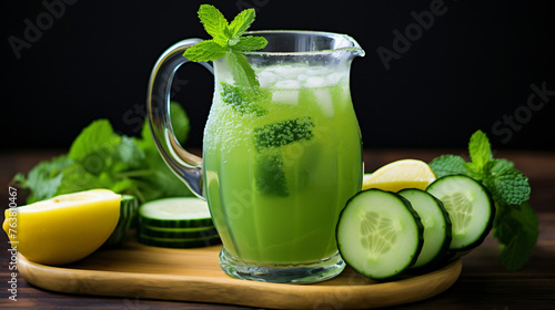 A refreshing agua fresca with cucumber and mint.